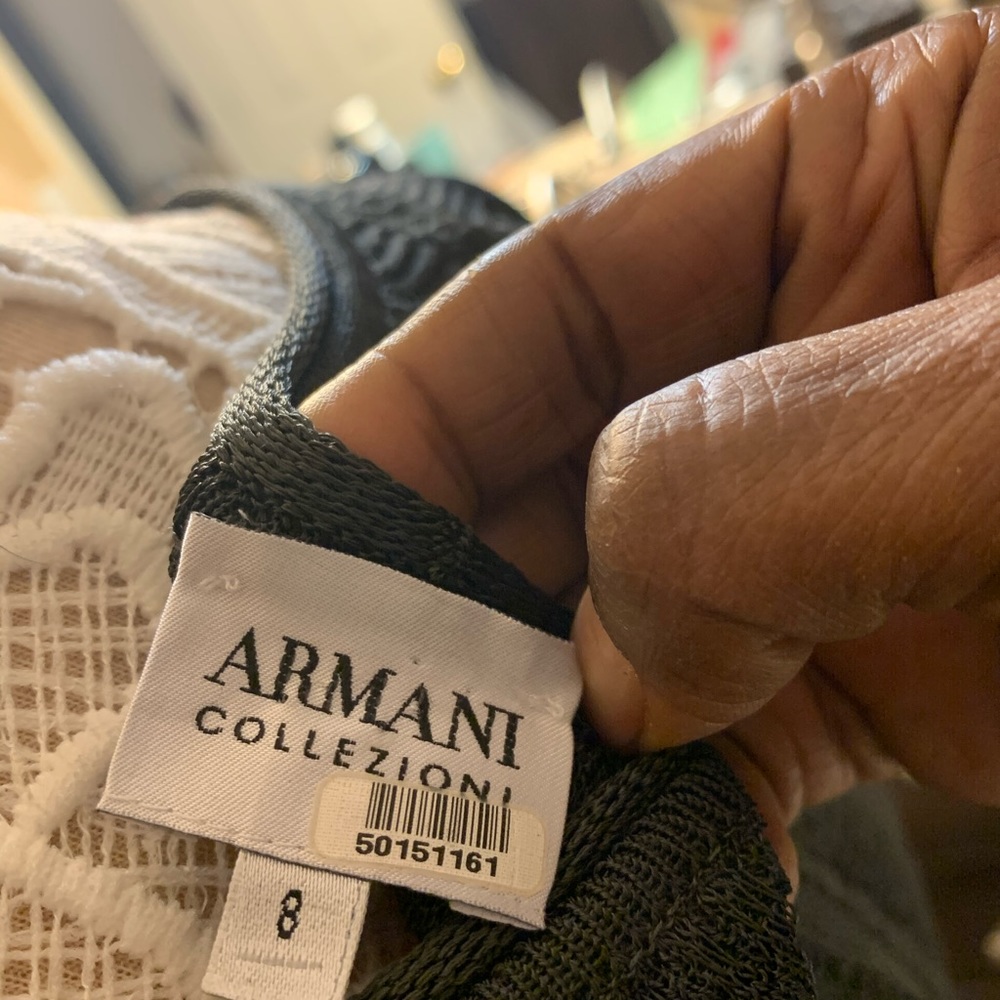 Armani Collezioni Textured Black Tank Top - Picture 3 of 8
